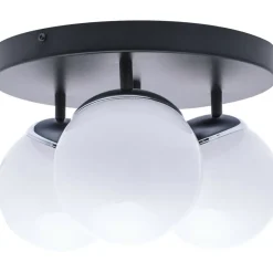 Shop Lampa sufitowa, trzy klosze, czarna podstawa MLP8874 z serii SFERA | Kaja Oświet Żyrandole Nowoczesne
