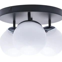 Shop Lampa sufitowa, trzy klosze, czarna podstawa MLP8874 z serii SFERA | Kaja Oświet Żyrandole Nowoczesne