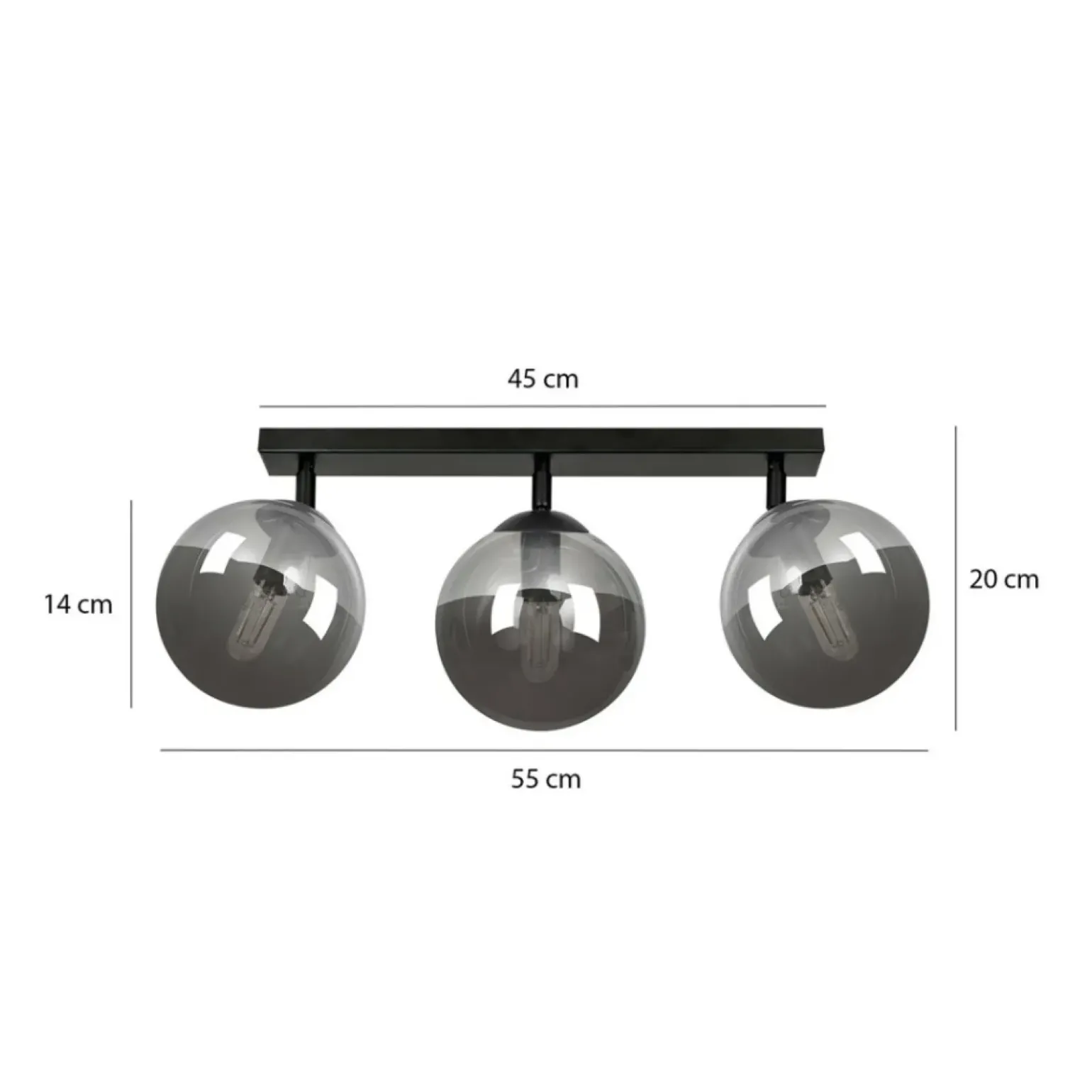 Cheap Lampa sufitowa typu listwa z kulistymi kloszami 777/3 | Kaja Żyrandole Nowoczesne