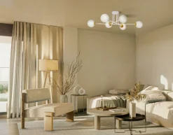 Store Lampa sufitowa w biało-złotym wydaniu K-5314 z serii ELMO Żyrandole Nowoczesne