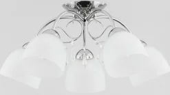 Sklep Kaja Lampa sufitowa w chromie, 5 białych kloszy AL 27715 | Kaja
