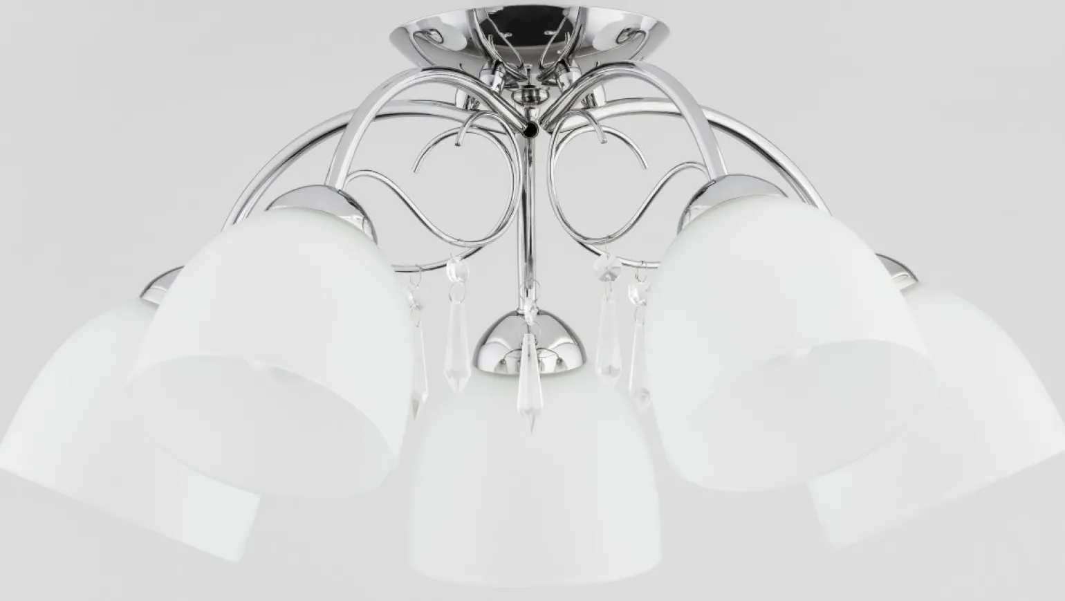Sklep Kaja Lampa sufitowa w chromie, 5 białych kloszy AL 27715 | Kaja