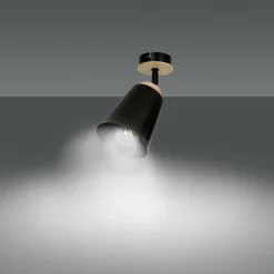 Outlet lampa sufitowa w kolorze czarnym i drewna 725/1 | Kaja Oświetlenie Żyrandole Nowoczesne