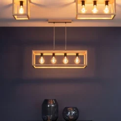 Sklep Kaja Lampa sufitowa w stylu boho, drewniana skrzynka 9154374 KAGO | Kaja