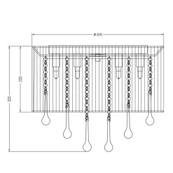 Sklep Kaja Lampa sufitowa w stylu glamour RLX92174-8B VERONA| Kaja Oświetlenie