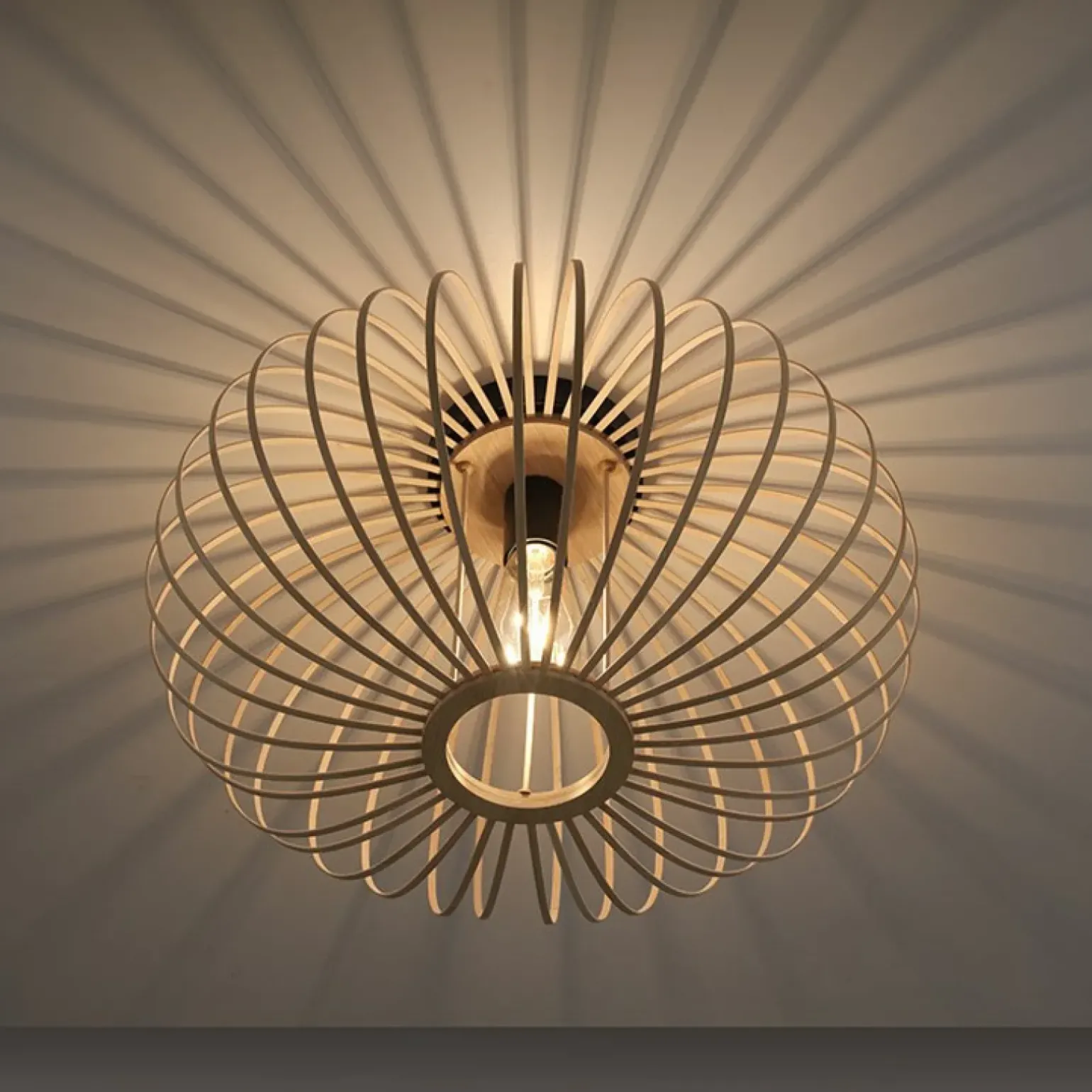 Online Lampa sufitowa wykonana z drewna 11411-79 z serii RACOON | Kaja Żyrandole Nowoczesne