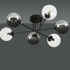 Discount Lampa sufitowa z 2 rodzajami kulistych kloszy 834/6B1 | Kaja Żyrandole Nowoczesne