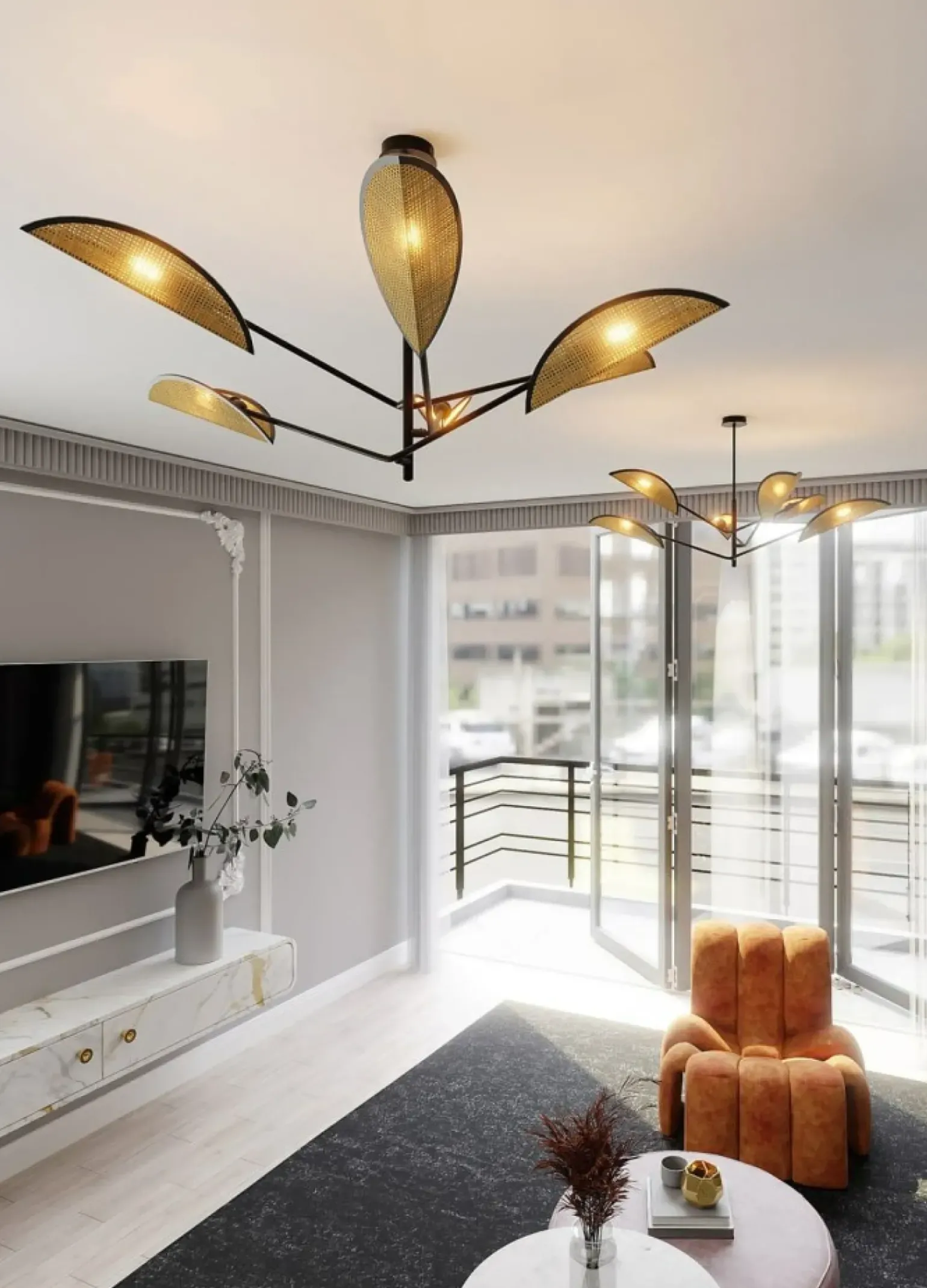 Fashion Lampa sufitowa z abażurami w stylu boho 1160/6 VENE | Kaja Oświetlenie Żyrandole Nowoczesne