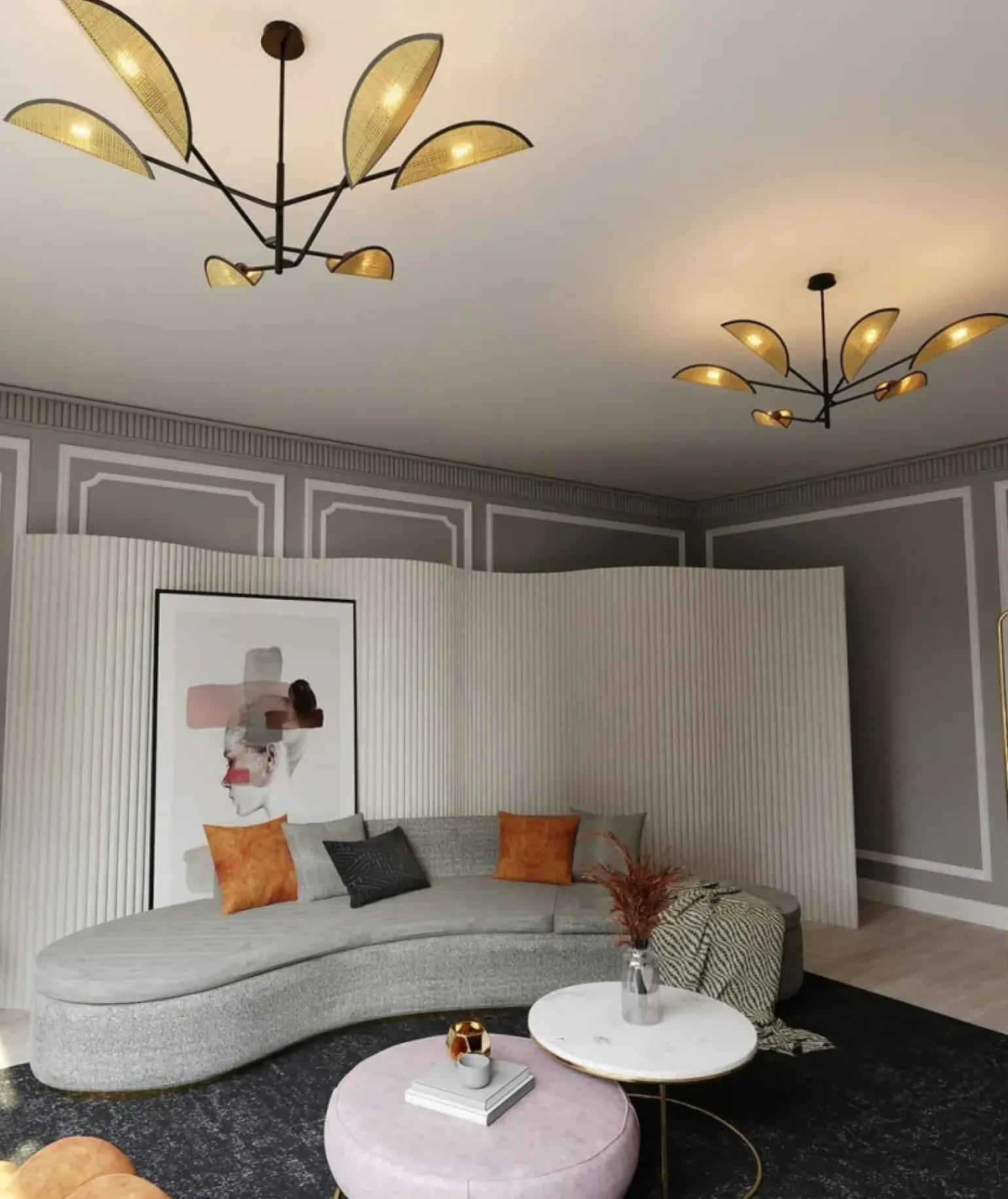 Fashion Lampa sufitowa z abażurami w stylu boho 1160/6 VENE | Kaja Oświetlenie Żyrandole Nowoczesne