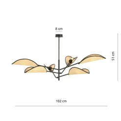 Fashion Lampa sufitowa z abażurami w stylu boho 1160/6 VENE | Kaja Oświetlenie Żyrandole Nowoczesne