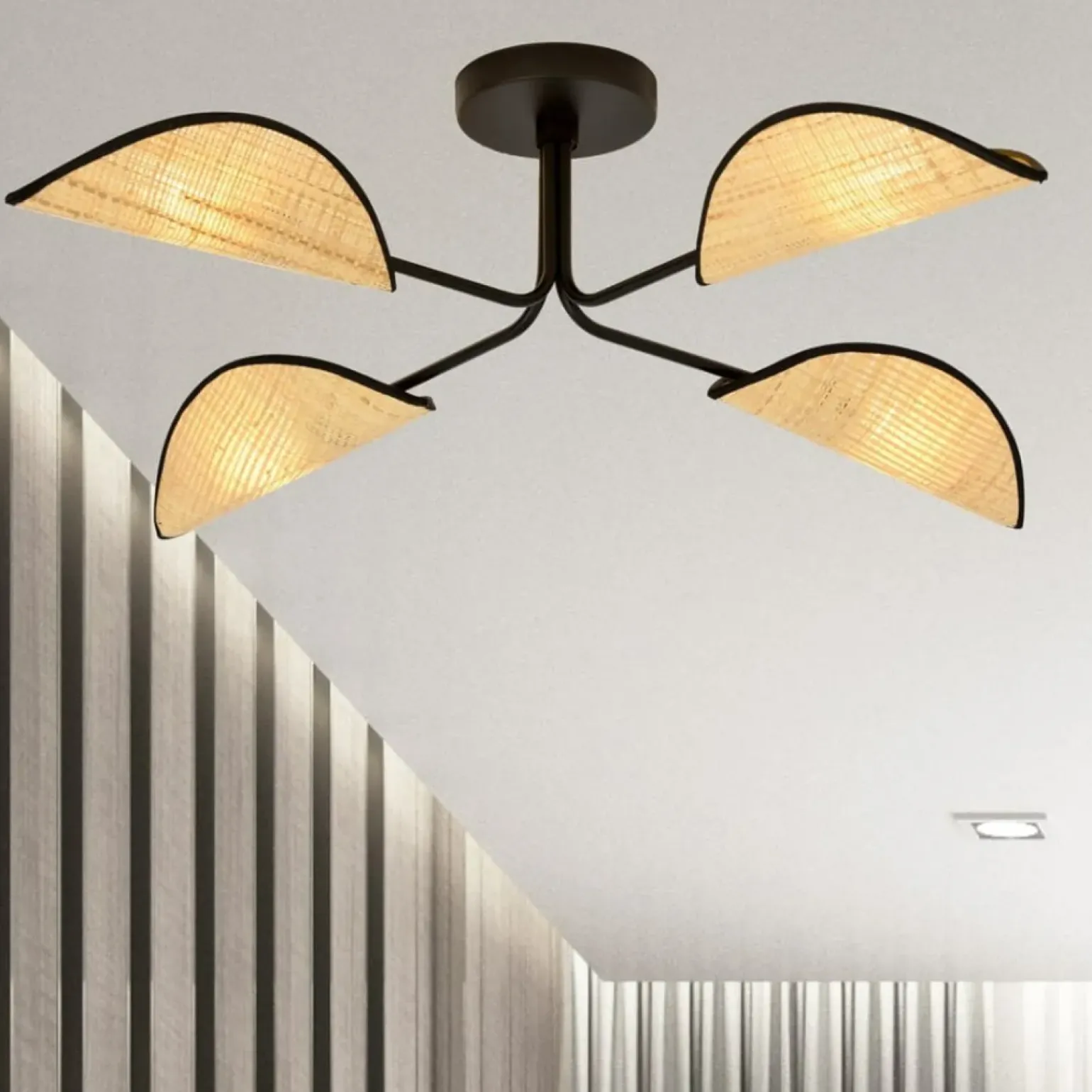 Best Sale Lampa sufitowa z abażurami w stylu eco 1172/4 GOMEZ | Kaja Oświetlenie Żyrandole Nowoczesne