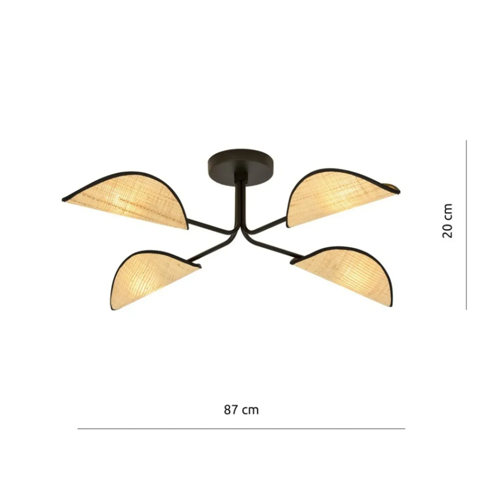 Best Sale Lampa sufitowa z abażurami w stylu eco 1172/4 GOMEZ | Kaja Oświetlenie Żyrandole Nowoczesne