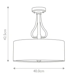 Store Lampa sufitowa z abażurem BATH-FALMOUTH-SF-FG z serii FALMOUTH Żyrandole Nowoczesne