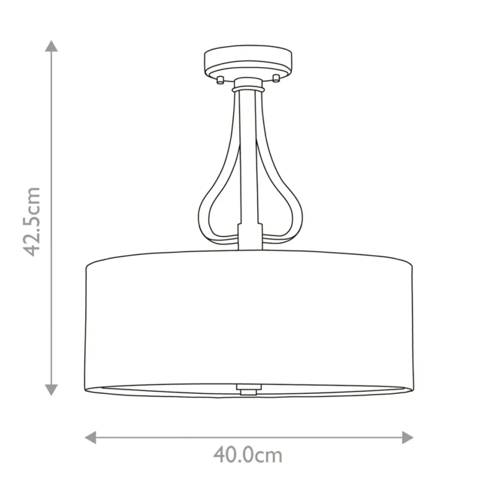 Store Lampa sufitowa z abażurem BATH-FALMOUTH-SF-FG z serii FALMOUTH Żyrandole Nowoczesne