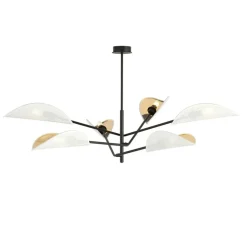 Store Lampa sufitowa z biało-złotymi abażurami 1159/6 VENE | Kaja Żyrandole Nowoczesne