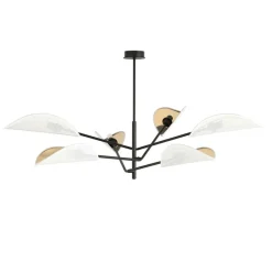 Store Lampa sufitowa z biało-złotymi abażurami 1159/6 VENE | Kaja Żyrandole Nowoczesne