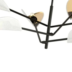 Store Lampa sufitowa z biało-złotymi abażurami 1159/6 VENE | Kaja Żyrandole Nowoczesne