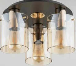 Sklep Kaja Lampa sufitowa z bursztynowymi, szklanymi kloszami AL 62194 | Kaja