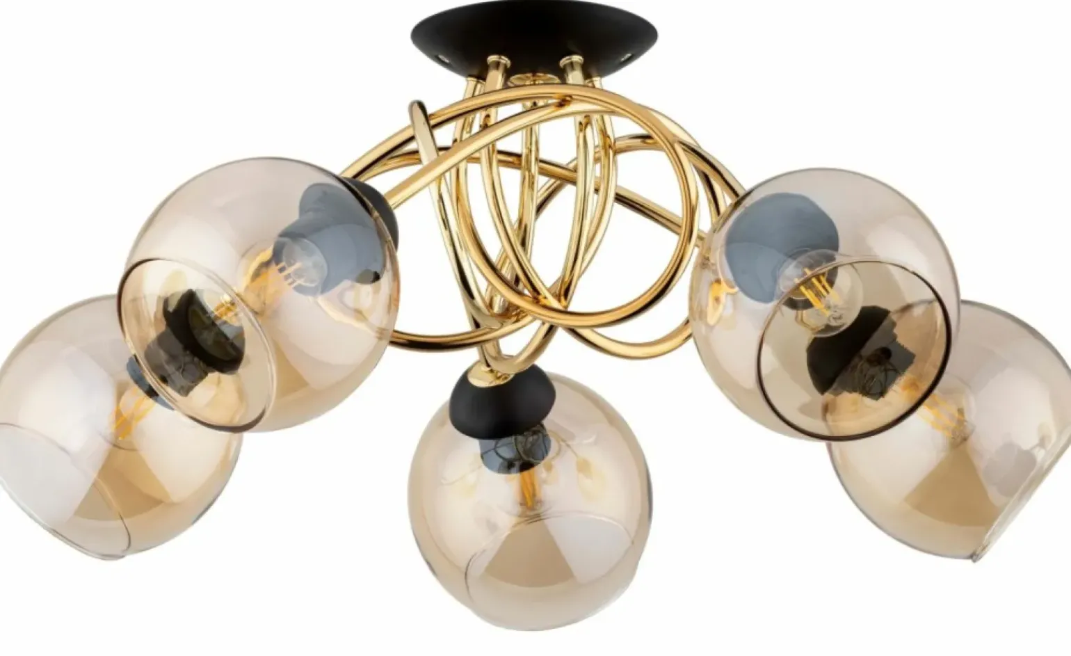 Best Sale Lampa sufitowa z bursztynowymi kloszami AL 63179 MODENA | Kaja Żyrandole Nowoczesne