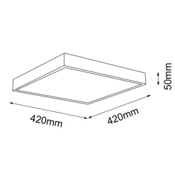 Sklep Kaja Lampa sufitowa z ciepłym światłem 42x42cm 3000K ANT 7175 NOMI | Kaja
