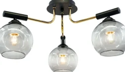 Sale Lampa sufitowa z czarno złotą oprawą 2207/3 BL TR | Kaja Oświetlenie Żyrandole Nowoczesne