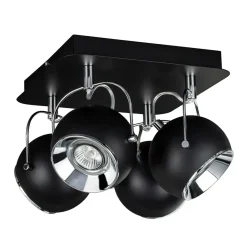 Store Lampa sufitowa z czarno-srebrnymi reflektorami 5109484 BALL | Kaja Żyrandole Nowoczesne