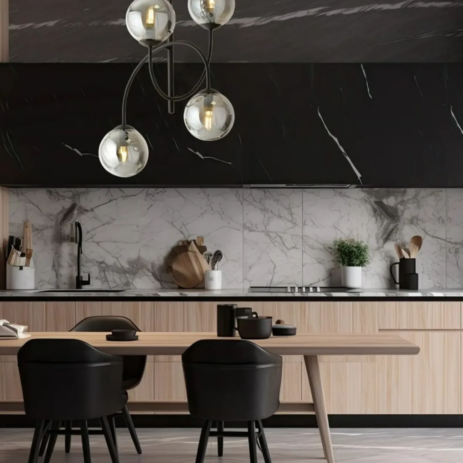 Shop Lampa sufitowa z czterema kloszami w kolorze 1287/4B z serii ARCHI Żyrandole Nowoczesne