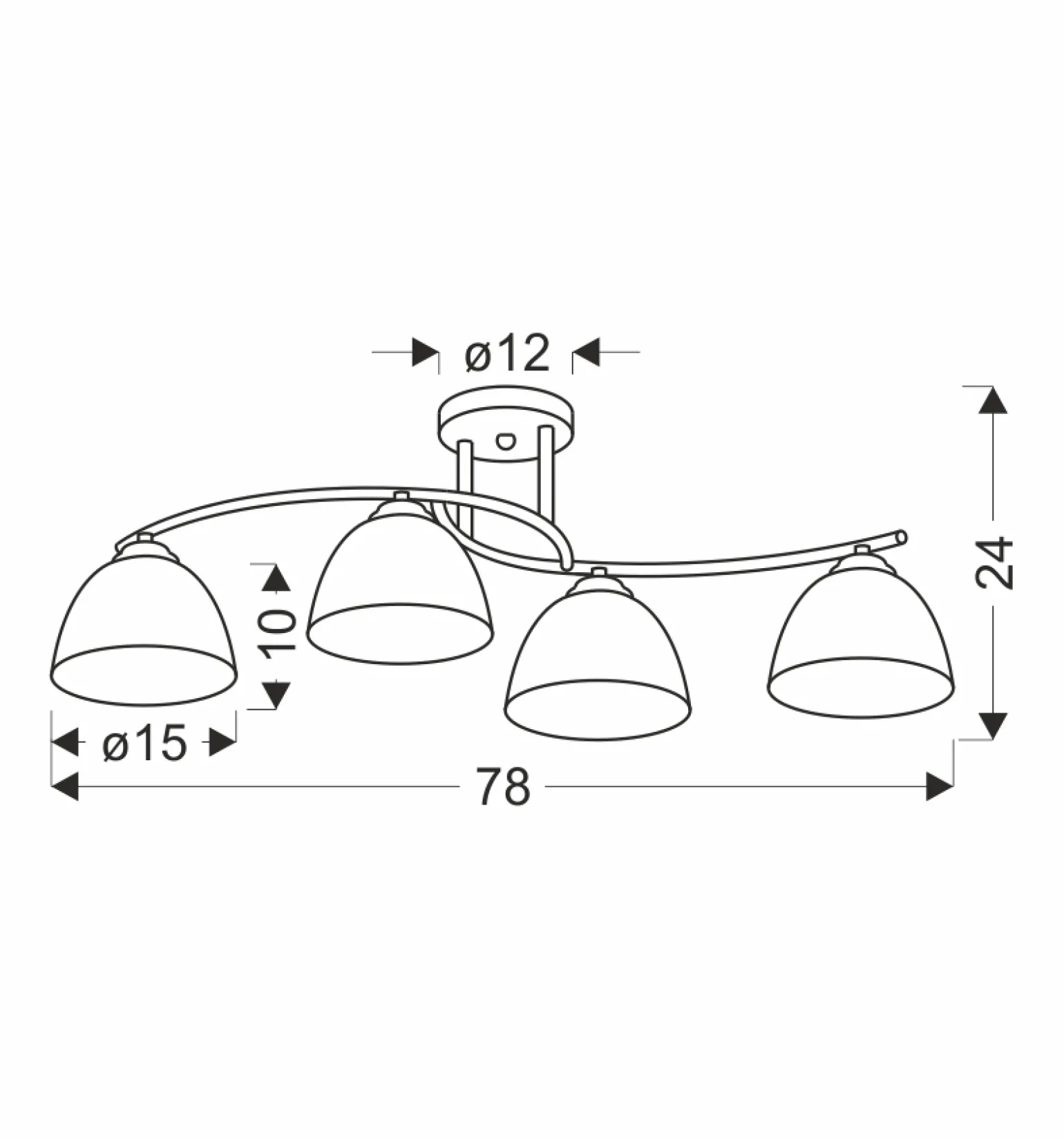 Sklep Kaja Lampa sufitowa z czterema kloszami, do jadalni 34-22479 z serii GRACJA | Kaja Oś