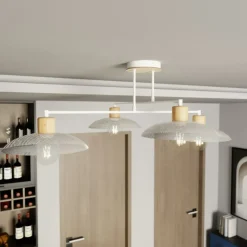 Best Lampa sufitowa z drewnianymi oprawkami 1319/4 KOBE | Kaja Oświetlenie Żyrandole Nowoczesne