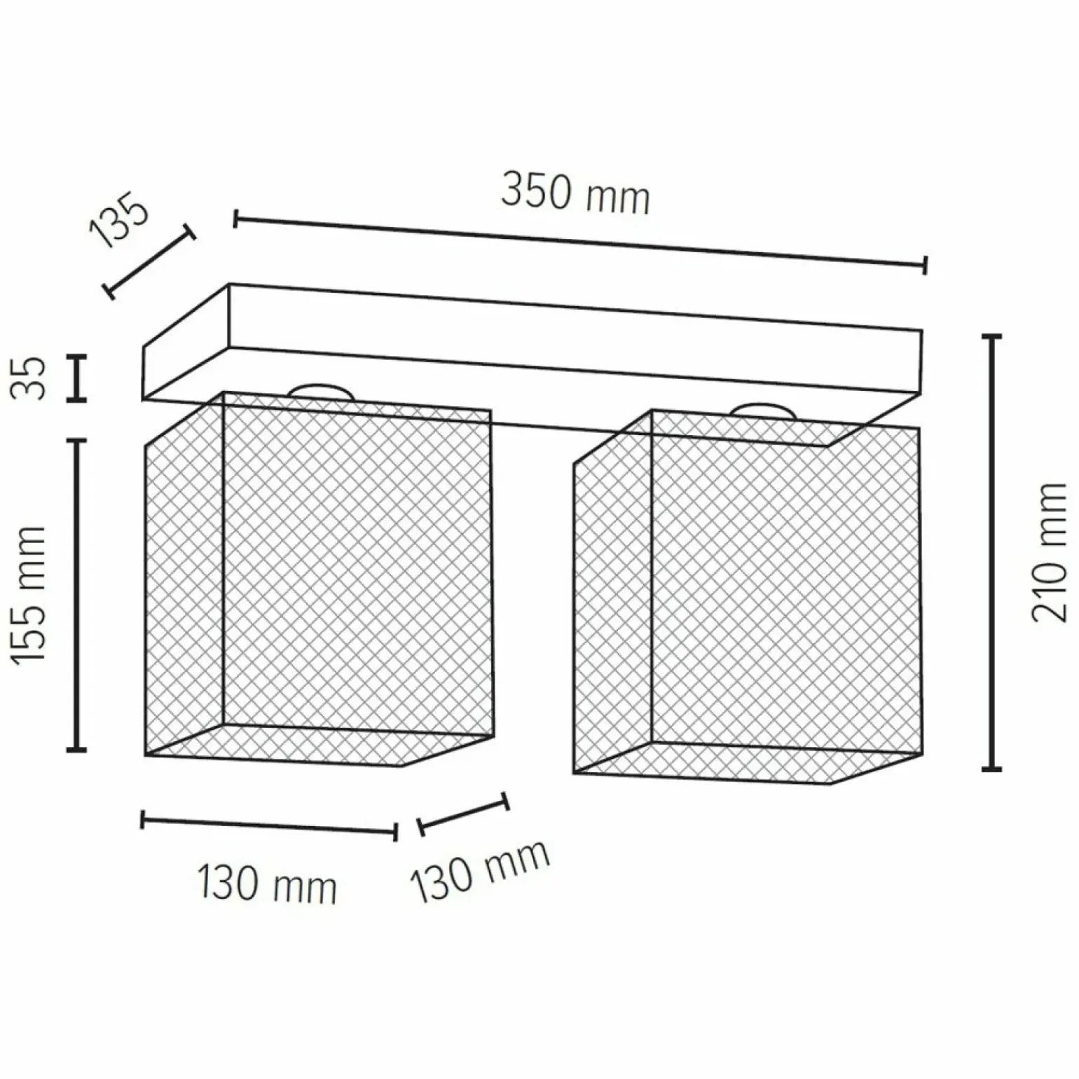 Flash Sale Lampa sufitowa z dwoma loftowymi spotami 8175274 NORMAN WOOD | Kaja Żyrandole Nowoczesne