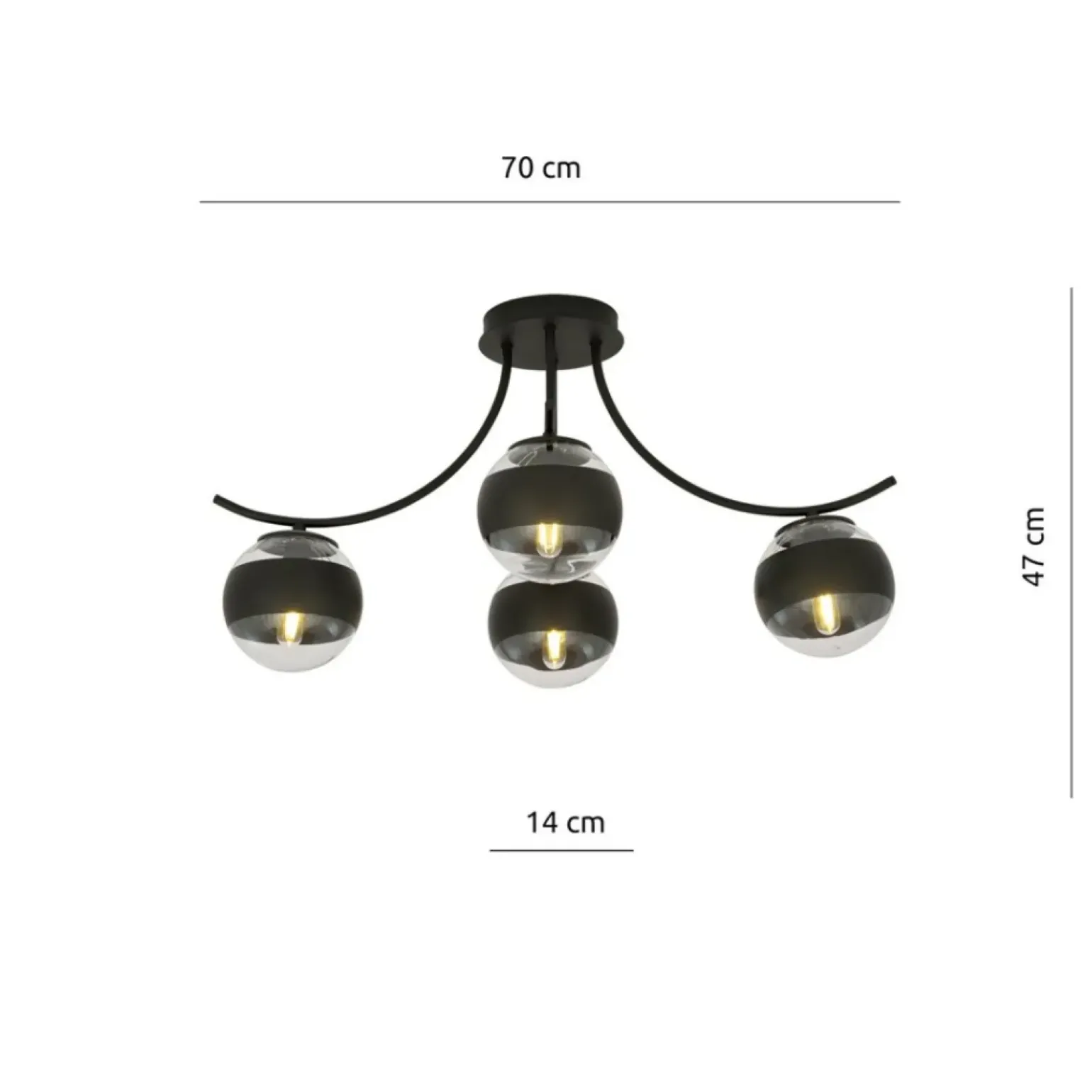 Best Sale Lampa sufitowa z dwukolorowymi kloszami 1111/4 BOSTON | Kaja Żyrandole Nowoczesne