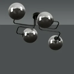 New Lampa sufitowa z grafitowymi kulistymi kloszami 832/4 | Kaja Żyrandole Nowoczesne