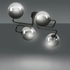 New Lampa sufitowa z grafitowymi kulistymi kloszami 832/4 | Kaja Żyrandole Nowoczesne