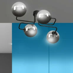 New Lampa sufitowa z grafitowymi kulistymi kloszami 832/4 | Kaja Żyrandole Nowoczesne