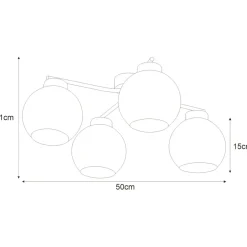 Best Lampa sufitowa z grafitowymi kloszami K-2625 AIDEN | Kaja Oświetlenie Żyrandole Nowoczesne