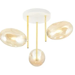 Hot Lampa sufitowa z kloszami w kolorze miodowym 1278/3 z serii ARGO Żyrandole Nowoczesne