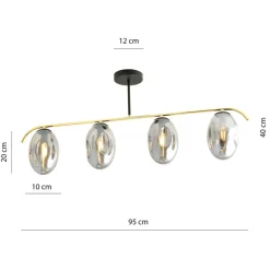 Fashion Lampa sufitowa z kloszami w kolorze grafitowym 1280/4 z serii FINES Żyrandole Nowoczesne
