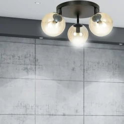 Best Lampa sufitowa z kloszami w kolorze miodowym 778/3APREM | Kaja Żyrandole Nowoczesne