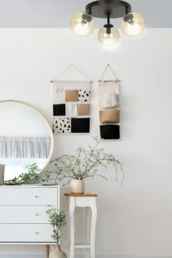 Best Lampa sufitowa z kloszami w kolorze miodowym 778/3APREM | Kaja Żyrandole Nowoczesne