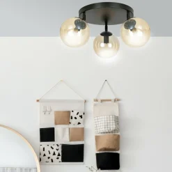 Best Lampa sufitowa z kloszami w kolorze miodowym 778/3APREM | Kaja Żyrandole Nowoczesne