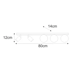 Sklep Kaja Lampa sufitowa z kloszami i reflektorami K-5496 z serii ANDI