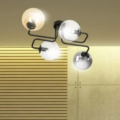 Store Lampa sufitowa z kolorowymi kloszami 843/4M1 | Kaja Oświetlenie Żyrandole Nowoczesne