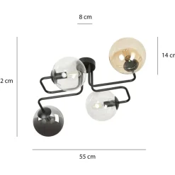 Store Lampa sufitowa z kolorowymi kloszami 843/4M1 | Kaja Oświetlenie Żyrandole Nowoczesne