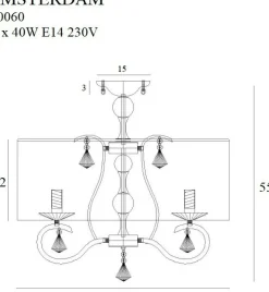 Store Lampa sufitowa z kryształkami MX C0060 AMSTERDAM | Kaja Oświetlenie Żyrandole Nowoczesne