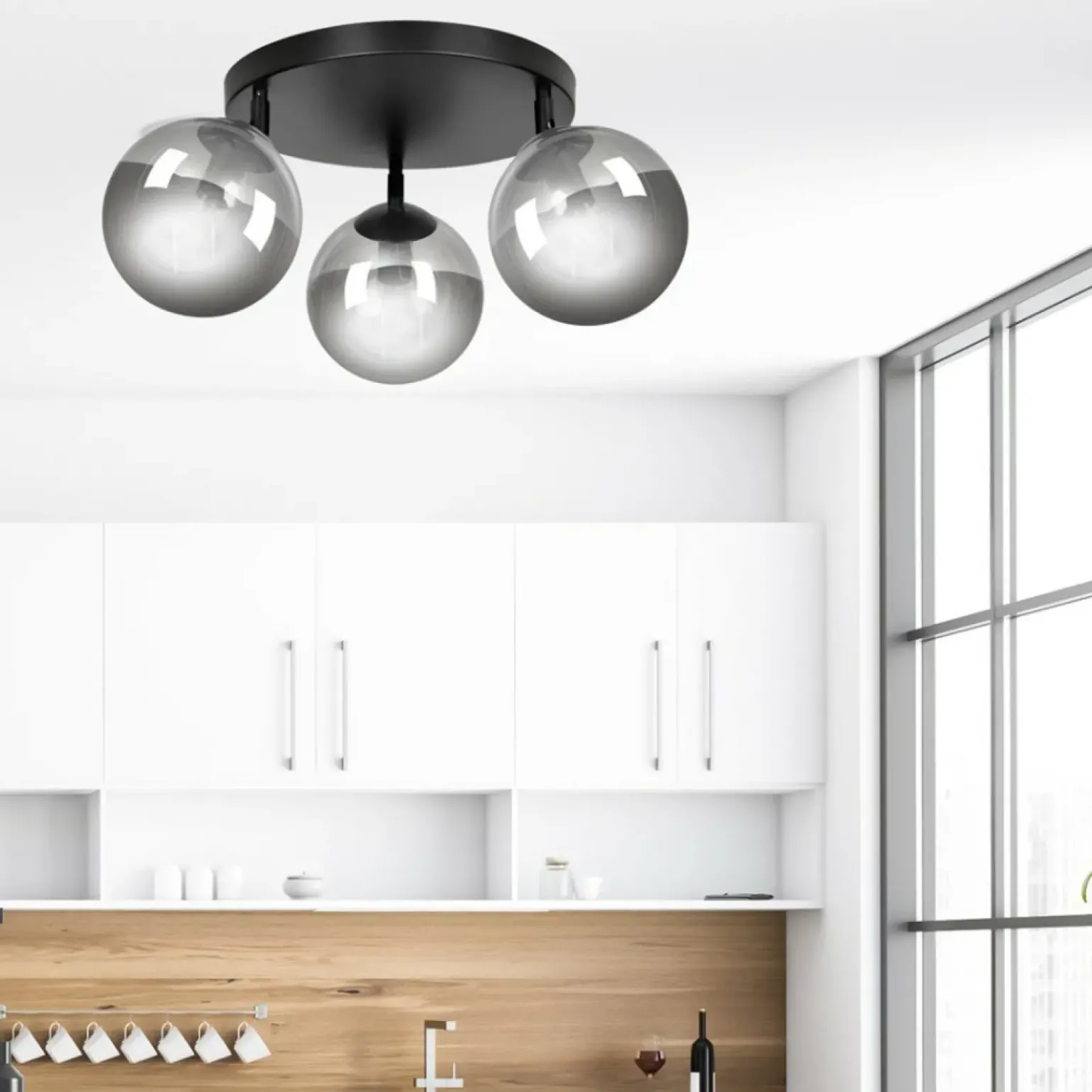 New Lampa sufitowa z kulistymi kloszami 777/3APREM | Kaja Oświetlenie Żyrandole Nowoczesne