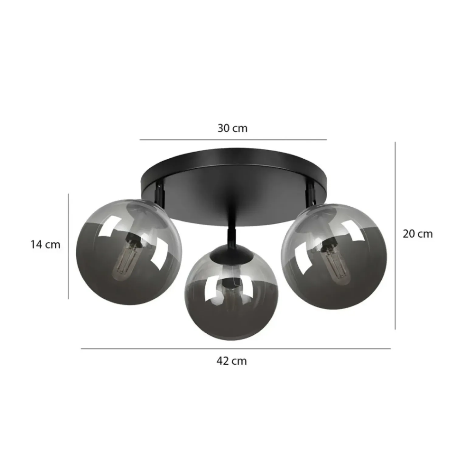 New Lampa sufitowa z kulistymi kloszami 777/3APREM | Kaja Oświetlenie Żyrandole Nowoczesne