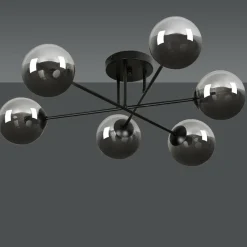 Online Lampa sufitowa z kulistymi grafitowymi kloszami 832/6B | Kaja Żyrandole Nowoczesne