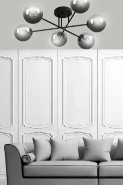 Online Lampa sufitowa z kulistymi grafitowymi kloszami 832/6B | Kaja Żyrandole Nowoczesne
