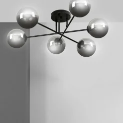 Online Lampa sufitowa z kulistymi grafitowymi kloszami 832/6B | Kaja Żyrandole Nowoczesne