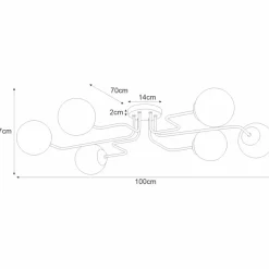 Cheap Lampa sufitowa z matowymi kloszami na sześć żarówek K-4706 z serii KA Żyrandole Nowoczesne